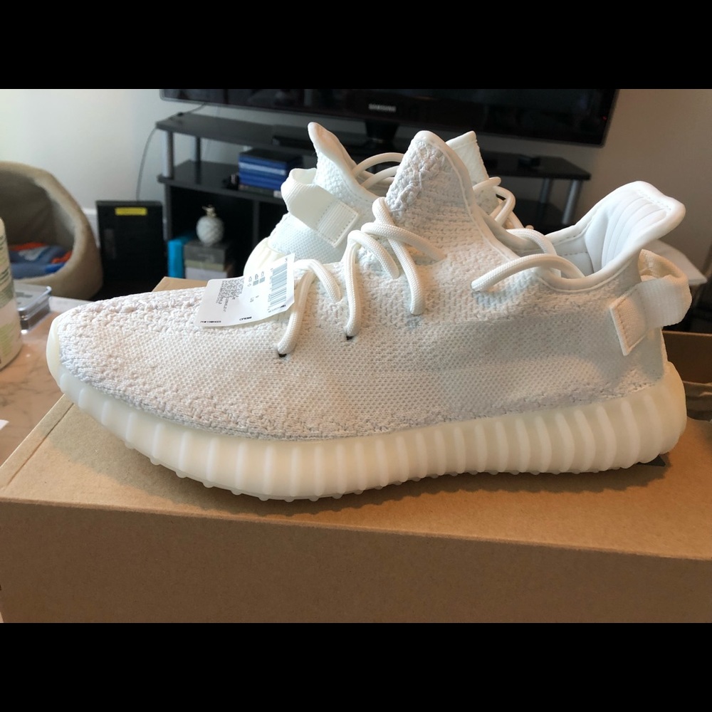Yeezys White on White 350 V2 -Size 9